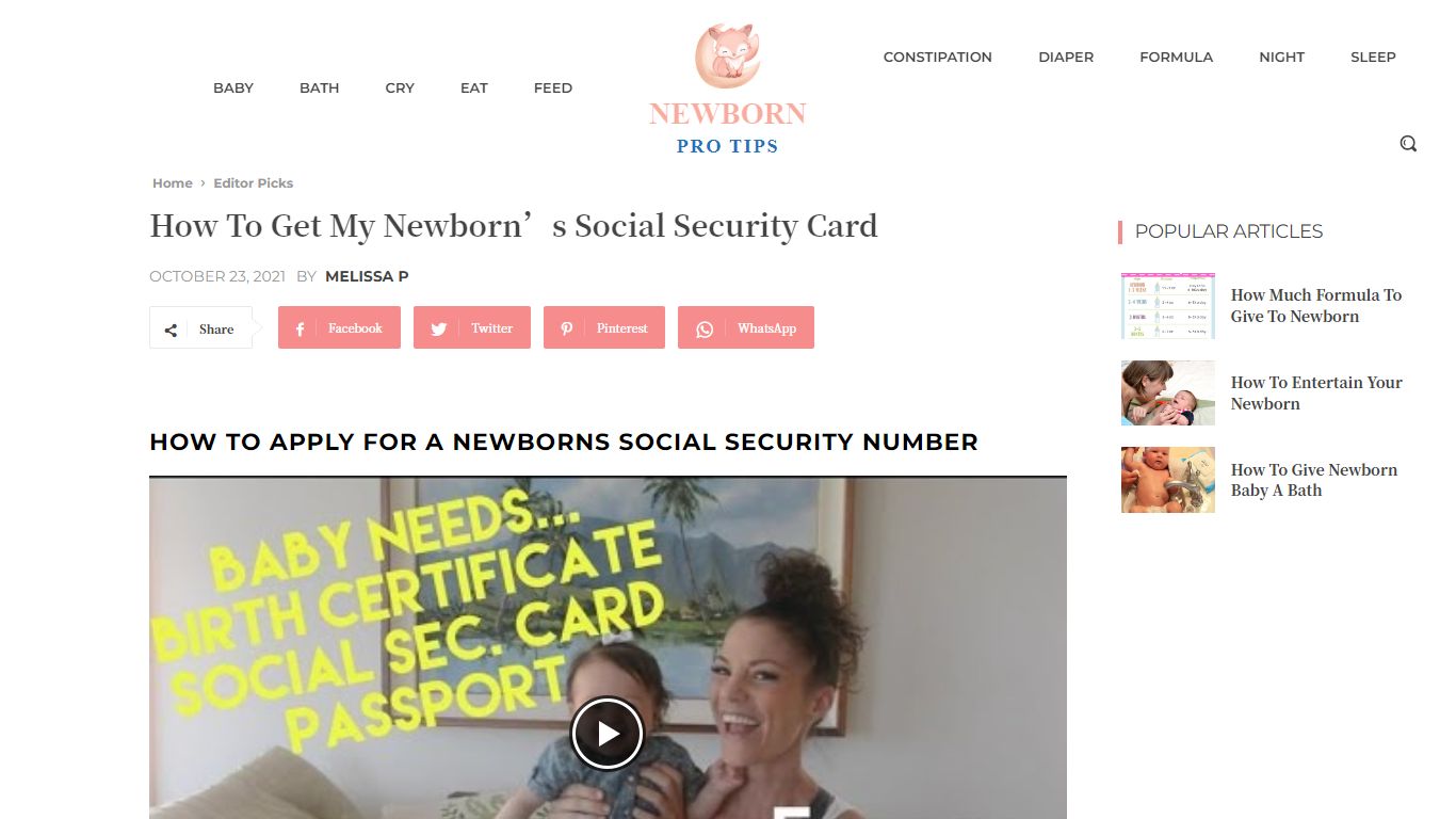 How To Get My Newborn’s Social Security Card